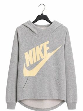 Girls Nike Fleece Hoodie Size XL Teal/Yellow swoosh High-Low Sweatshirt